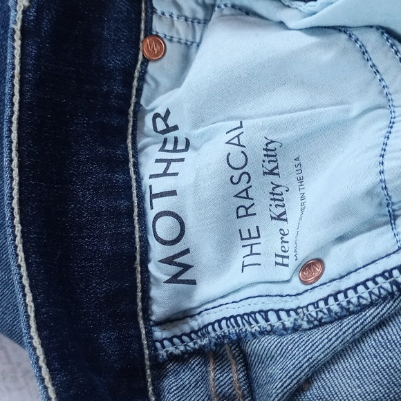 MOTHER The Rascal Women's Jeans Here Kitty Kitty - Picture 5 of 10